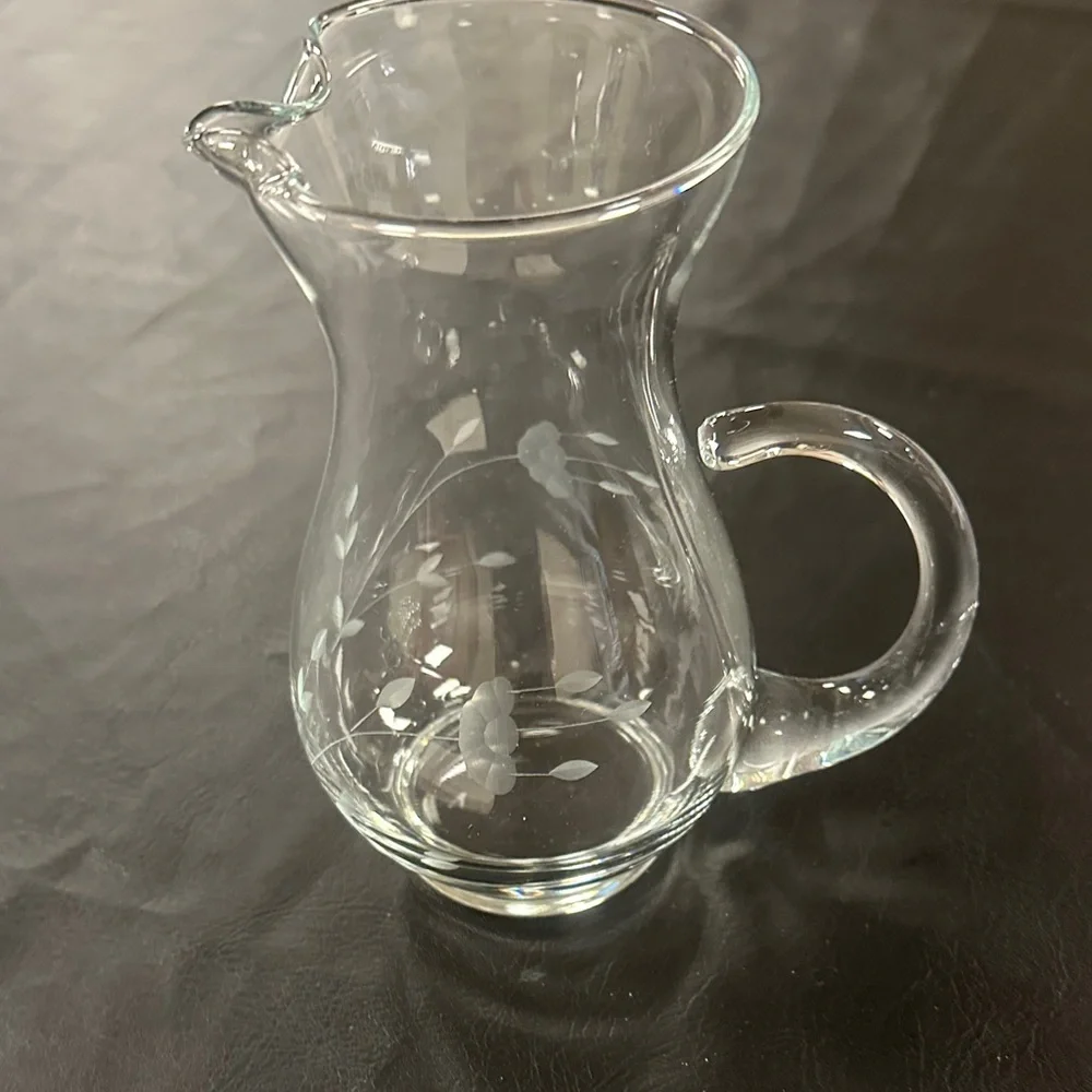 Princess House Small Heritage Clear Handblown Crystal Pitcher #402 - Picture 2 of 5